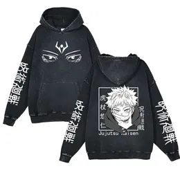 أنيمي Jujutsu Kaisen هوديي للجنسين Ryomen Sukuna Pullovers 100 ٪ Cotton yuji itadori طباعة Switshirts الهيب هوب الشارع