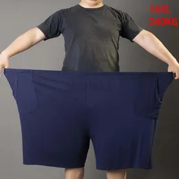 Elbiseler Erkek büyük boy şort artı boyut 16xl 240kg pamuk 10xl 12xl 14xl yaz gevşek elastik spor siyah mavi büyük şort 58 60 62 64