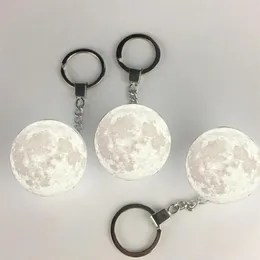 Luci notturne portatili pianeti 3d mooning moon tkeychain decorazione lampada a sfera di vetro per bambini regali creativi235g235g