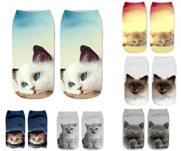 3D Animal Cat Printed Осенние женщины нижнее белье модные короткие носки смешные милые повседневные носки для женщин Girls1999942