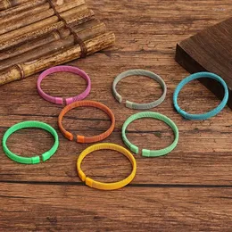 Bangle 2023 أنيقة 8 مم من الفولاذ المقاوم للصدأ الفولاذ المقاوم للصدأ على شكل C امتلاء سوار قوس قوس قزح سوار نسائي