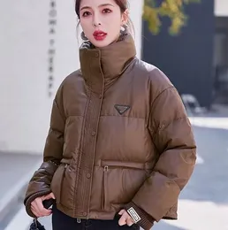 Hot sell P-ra Luxury Designer Women's Down Jacket Parkas Brands Fashion Lady Loose Thickened Short Collar White Duck Down Outerwear Coats Outdoor Down Jacket
