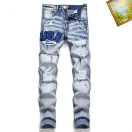 Masculino jeans púrpura jeans angustiados motociclistas cargo jeans feminino para homens calças pretas 29-38