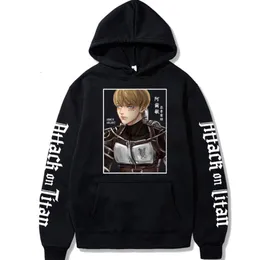 Nuovo attacco a Titan Armin Arlert Stampa Sparatura Haruku Anime Hoodies Men Women Casual Streetwear Pullover Aesthetic Sudadera