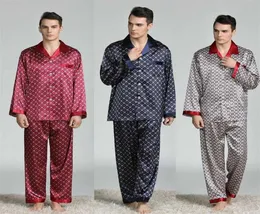 Silkpyjamas för män långseleeved pijama hombre siden pyjamas kostym sömnkläder pijama de los hombres pajamas män pigiama uomo 2110197609710