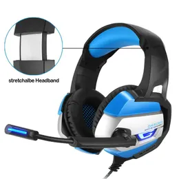 سماعات أذن Onikuma K5 Gaming Gamer Stereo Deep Bass LED سماعات ألعاب لجهاز الكمبيوتر المحمول الكمبيوتر المحمول PS4 مع الميكروفون