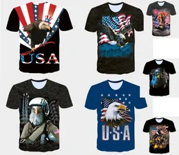 2017 Summer New 3D T camisetas Trump Shirts Mens Tshirt American USA Flag Soldier Printed Men039S Manga curta Tshirts3833691