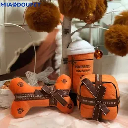 Happ Sosk Dog oyuncak molar köpek çiğneme oyuncakları köpek moda tasarımcısı gıcırtılı oyuncak benzersiz gıcırtılı peluş peluş kemik bardağı evcil hayvan malzemeleri için tutku