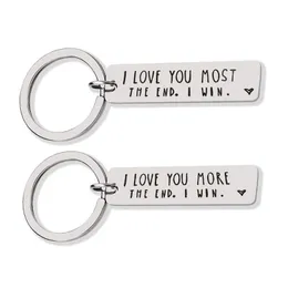 Keychains Lanyards Ich liebe dich am meisten kreativer Keyrings Paartiere Schlüsselbund Edelstahl -Schlüsselhalter