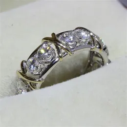 Victoria Wieck Brand Schmuck 10kt Weiß Gold gefüllt Topaz Simuliertes Diamond Hochzeit Prinzessin Band Silberringe für Frauen Größe 5 6174n