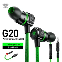 Gläser Gaming Kopfhörer Typ C/3,5 mm G20 Hammerhead -Bass -Ohrhörer mit Mikrofon -Gaming -Headset für PUBG Gamer spielen Wired Earphone für Telefon