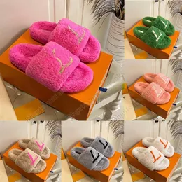 moda kürk terlikleri kadın lüks tüylü tüylü tüylü sandaletler terlik oda slaytları kışlık sıcak ev platformu düz katır bayanlar kaydırıcıları ev bulanık sandles ayakkabı Eur35-42