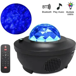 Colorido Starry Sky Projector Blueteeth Usb Voice Control Player Led Light Light Romantic Projeção Lâmpada de aniversário Gre presente2495