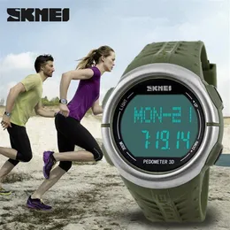 SKMEI 1058 Heart Rate Monitor watch pedometer Sport LED watches for men women 50m waterproof digital watch sports calorie counter 239d