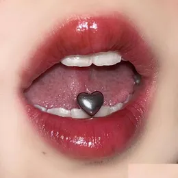 Labret Lip Piercing Jewelry Sending You A Hearttitanium Steel Stereoscopic Love 1.6 Teeth Human Body Tongue Nail Spicy Girl Small A Dhfmj