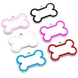 Produkte Großhandel 100pcs niedliche gravierte ID -Hunde -Tag Edelstahl Knochen DIY Hunde -ID -Tags für Hundekatze Personalisierte Kragen Haustier Accessoires