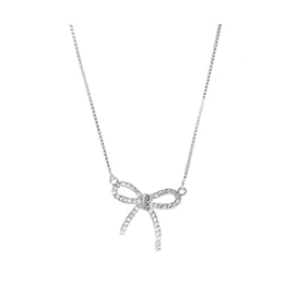 Tiffanynecklace Designer Mulheres Colares de pingentes de qualidade originais Colares de colar esterlina prata amarrada colar Butterfly Pingente Chain Chain