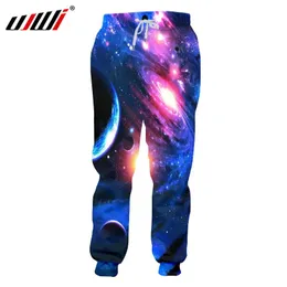 Sweatpants Ujwi Fashion Galaxy Space Joggers Pants Men 3D Print Jogger Pants Sweatpants roliga hajbyxor Lossa träningskläder 5xl