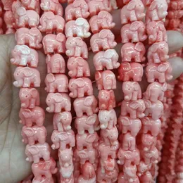 100st Little Elephant Pink Coral Beads 14mm Loose Spacer Bead Diy Armband Chram Jewelry Making Gift288C