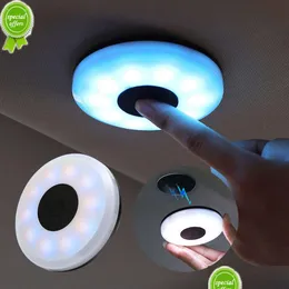 Diğer İç Aksesuarlar Yeni 3 Renkli Araba Led Kablosuz Touch Switch Işık Lambası Taşınabilir Gece Okuma Çatı Manyetik Montaj BB DROP DEL DHPYD