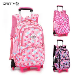 Bags Travel Backpack for Children Girls Trolley Schoolbag Primary Child Orthopedic School Bagpacks with Wheels;sac A Dos Enfant Fille