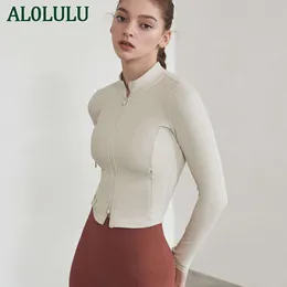 AL0LULU YOGA JAPATE NOVO Women Sports Fitness Running Yoga Roupas curtas Zipper Stand Collar Jackets C-9