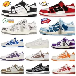 Turnschuhe Bandana Amirliees Schuhe Skel Top Low -Knochen -Leder -Sneakers Skelett blau rot weiß schwarz grün grau Männer Frauen Outdoor Trainingschuhe