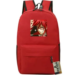 Grell Sutcliff Backpack Black Butler Day Pack in the Heaven School Bag Cartoon Print Rucksack Sport Schoolbag 야외 데이 팩