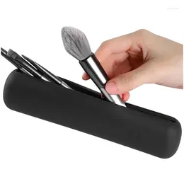 Förvaringslådor fack Makeup Brush Organizer Portable Bag For Travel Sile Holder Cosmetic Lightweight Case Pouch Drop Delivery Home Garde DHTQS