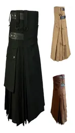 Mens vintage kilt escócia gótica kendo saias de bolso calças personalizáveis ​​ish roupas calças plissadas calças skirt11523067