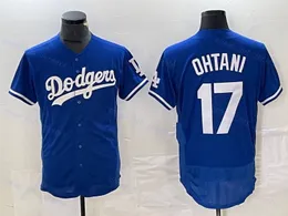 남성 17 Shohei Ohtani Dodgers 야구 유니폼 시티 블루 화이트 그레이 유니폼 stit 480