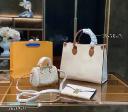 Сумка с большой емкостью багет -сумка для плеча на плечо высококачественную модную женскую сумку 3 комплекта сумки с мешком бренд.