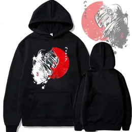 최신 Berserk Anime Hoodies 90 년대 그래픽 인쇄 된 스웨트 셔츠 양털 긴 슬리브 빈티지 Y2K Haruku 풀오버 패션 남성 탑