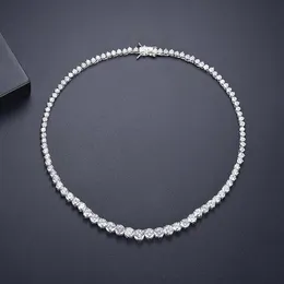 Correntes A amantes da moda Colares Laboratório Diamante Cz de Pedra Branca de Colher de Cherks de Cherker White para Mulheres Partido Bridal Wedding Jewe303b