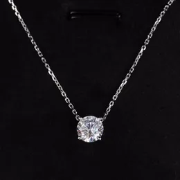 Luxurious Quality Have Stamp Pendant Necklace with One Diamond for Women and Girl Friend Wedding Jewelry Gift PS3544291Z