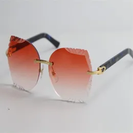 Säljer 8200762 Rimless Marble Plank Solglasögon av hög kvalitet Nya vintageglas utomhus Kör Glasögon Design C Decoration Fash2616