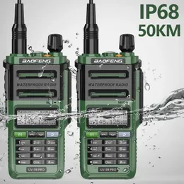 Talkie Walkie Talkie 2pcs Baofeng UV9R Pro IP68 Водонепроницаемый UHF VHF HAM CB Радио