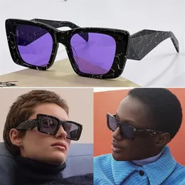2022 Summer Men Okulary przeciwsłoneczne PR 08ys Fashion Classic Catwalk Style prostokątny czarny rama fioletowy obiektyw luksusowy trend podróżny 287n