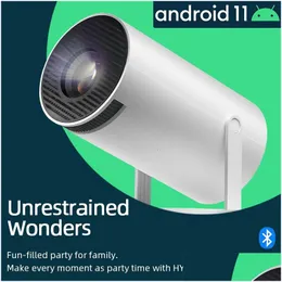 프로젝터 Projectorsmini Projector Android 11 극장 휴대용 홈 시네마 LED 3D Videoprojector Smart TV Wi -Fi 스마트 폰 1080p DHMC6