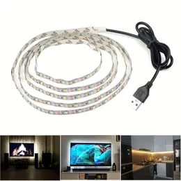 3ft USB LED şerit ışıkları, DC 5V 2835 Beyaz Sıcak Beyaz TIRA LED STRIT STRIP IŞIK TV Arka Plan Aydınlatma Bant Ev Dekor Lambası