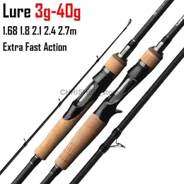Boat Fishing Rods High Density Carbon Fiber Lure Carp Trout Fly Fishing Rod 3 Sections Spinning Casting Rod Medium Hardness Ultra Fast ActionL231223