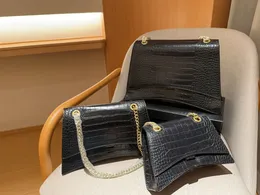 Esmagar ampulheta saco corrente alta qualidade designer bolsa de ombro luxo nas axilas moda feminina jantar preto listra corpo espremido nas axilas bolsa de ombro