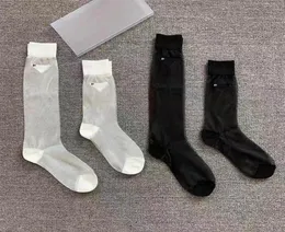 Women Triangle Letter Silk Socks Summer Fashion Letters Sock for Gift Party Black White High Quality9131720