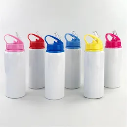 물병 8pcs 로트 20oz diy 승화 아이시피 컵 짚 뚜껑 600ml 병 머그잔 스테인레스 스틸 텀블러 음료 232v