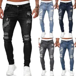Jeans maschile maschile maschili con buchi designer di pantaloni magri bianchi 2023 gamberi alla moda pantaloni 5 colori s-xxxl dhlbk45