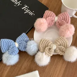 Süße Wolle Garn Bögen Haarnadel Haare Clips Frau Süßhaarklammern Pom-Pom Barrettes Headwear Girls Fashion Hair Accessoires Geschenke