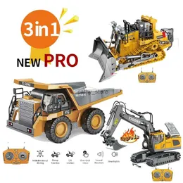 Diecast Model Arabalar 1 24 9CH RC Alaşım Dökme Kamyon Otomobil Mühendislik Aracı Forklift Heavy Excavator Uzaktan Kumanda Oyuncakları Erkek Çocuklar Hediyeleri231223