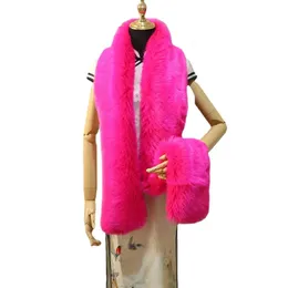 180cm 가짜 모피 칼라 슈퍼 긴 스카프 여성 겨울 가짜 너구리 랩 랩 따뜻한 패션 숄 파티 장식 231222