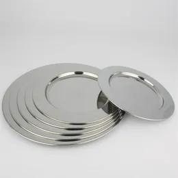 Stainless Steel Dinnerware Dinner Plate Round Broadside Multipurpose Soup Dish Flat Plate Tableware Vegetables Fruit Dish297V