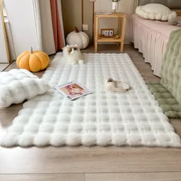 Nordic Soft Fluffy Faux Fur Living Room Area Carpet No-Shedding Plush Rugs for Bedroom Sofa Cushion Bedside Floor Mat Room Decor